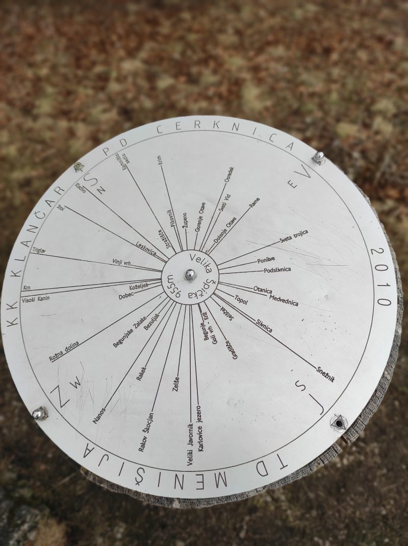 kompas razgledov na vrhu